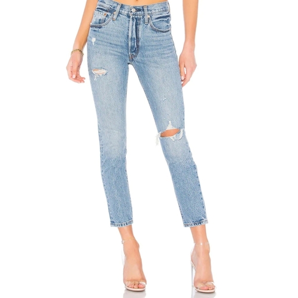 Levis 501 Skinny Jeans in Can't Touch This Distressed Sz 25 - Picture 1 of 7